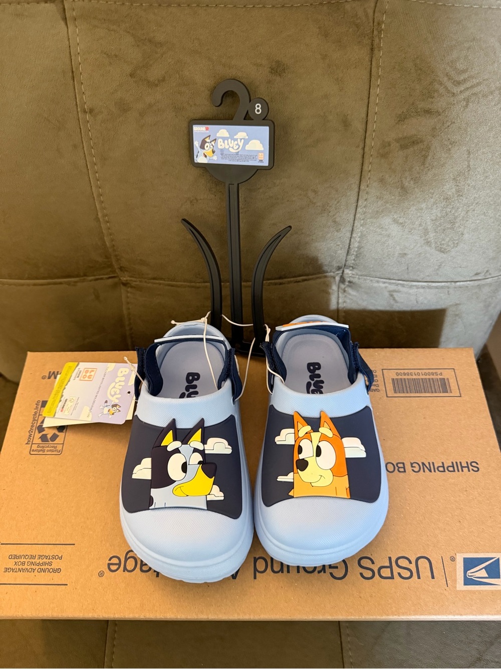 Bluey Kids' Blue Cartoon Slip-On Water Shoes - Light Blue & Navy